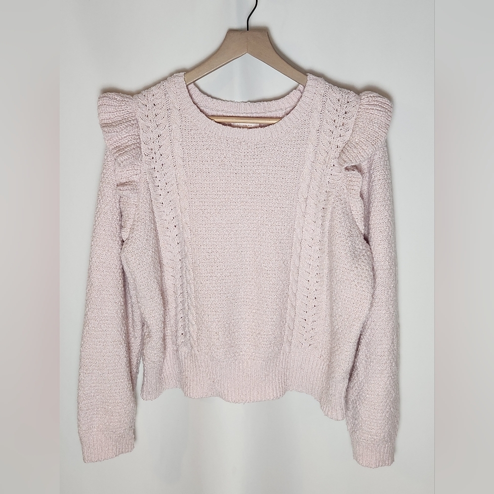 LC Lauren Conrad Girls Pink/Gold Shimmer Sweater Youth XL